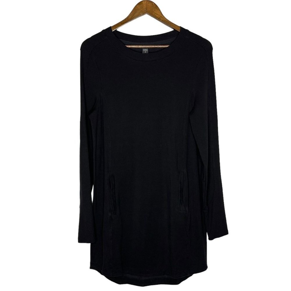 Athleta Women's Black Long‎ Sleeve Balance Dress Size Small Pockets Casual